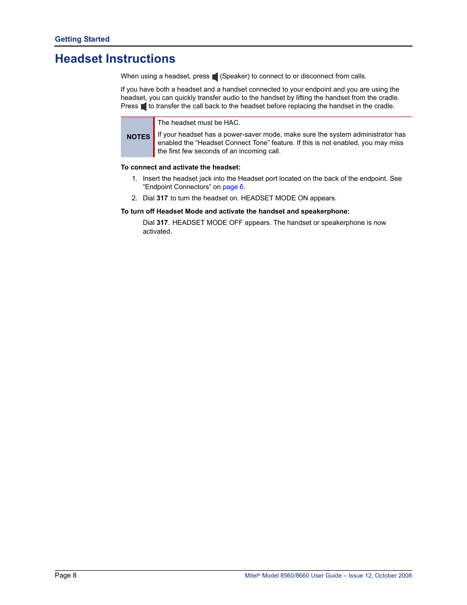 Headset instructions, Le. see“headset instructions” on | Lennox Hearth 8560 User Manual | Page 22 / 68