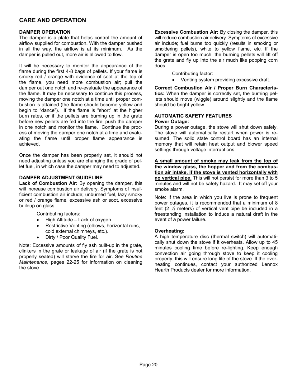 Lennox Hearth T300P User Manual | Page 20 / 40