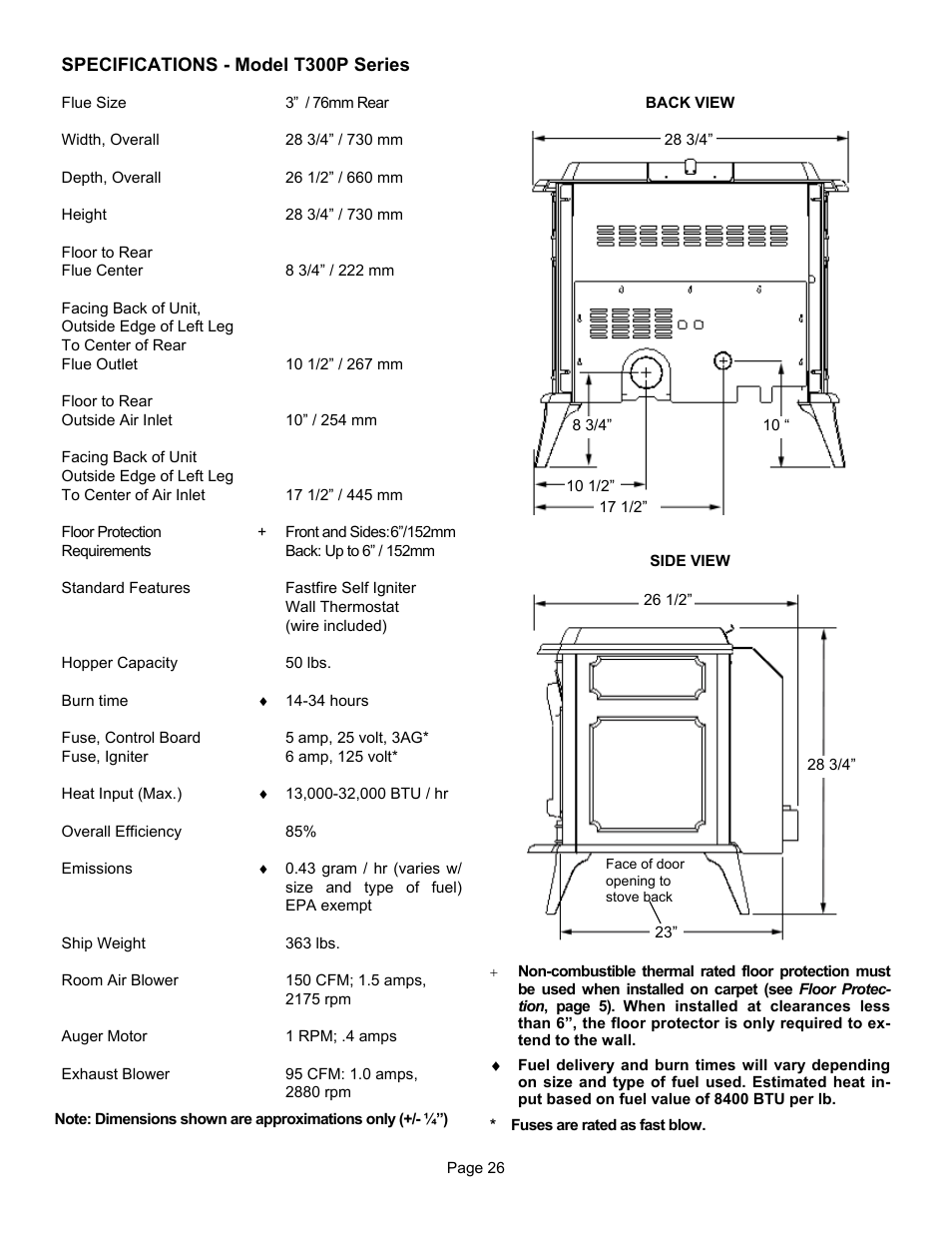 Lennox Hearth T300P User Manual | Page 26 / 40
