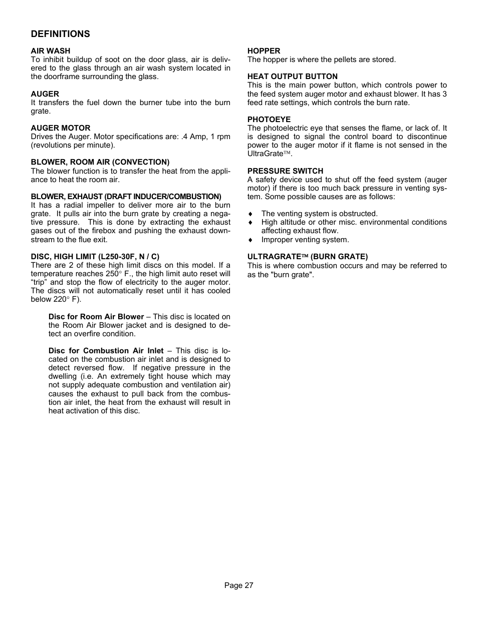 Lennox Hearth T300P User Manual | Page 27 / 40