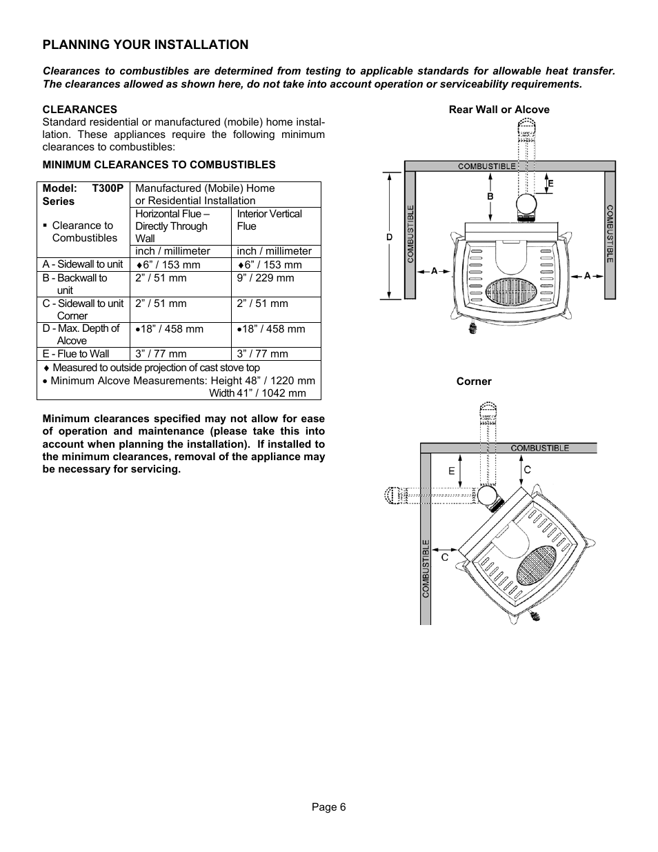 Lennox Hearth T300P User Manual | Page 6 / 40