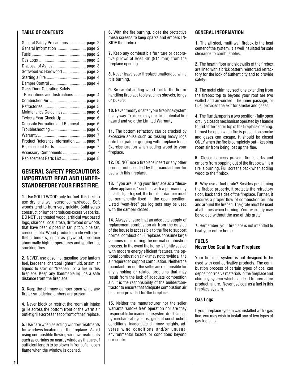 Lennox Hearth Elite LBC-4324-H User Manual | Page 2 / 8