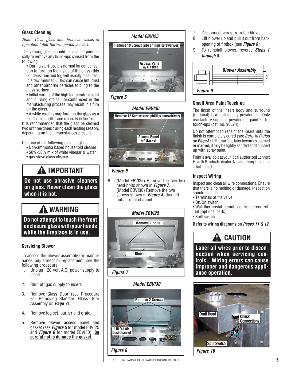 Warning, Important, Caution | Lennox Hearth EBVI30 User Manual | Page 5 / 20