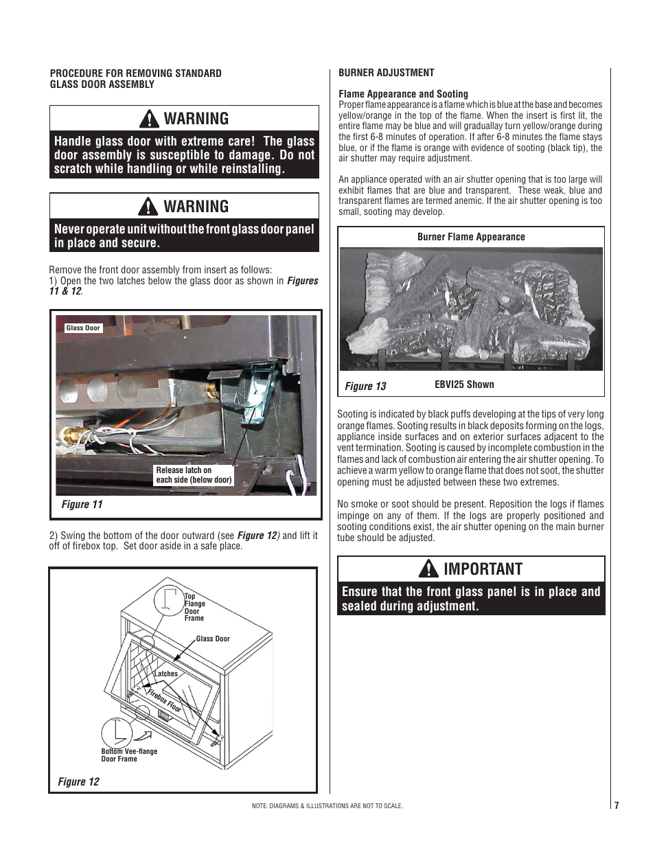 Warning, Important | Lennox Hearth EBVI30 User Manual | Page 7 / 20