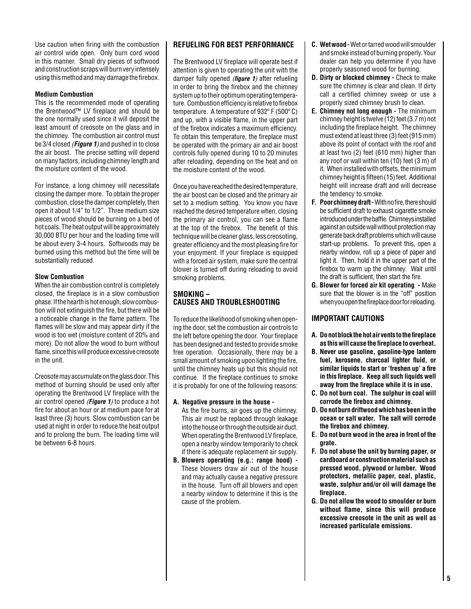 Lennox Hearth BRENTWOOD LV User Manual | Page 5 / 30