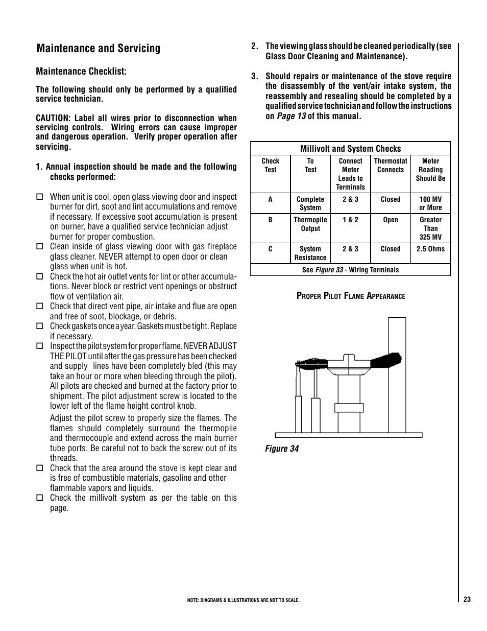 Maintenance and servicing | Lennox Hearth EPIC40 User Manual | Page 23 / 36