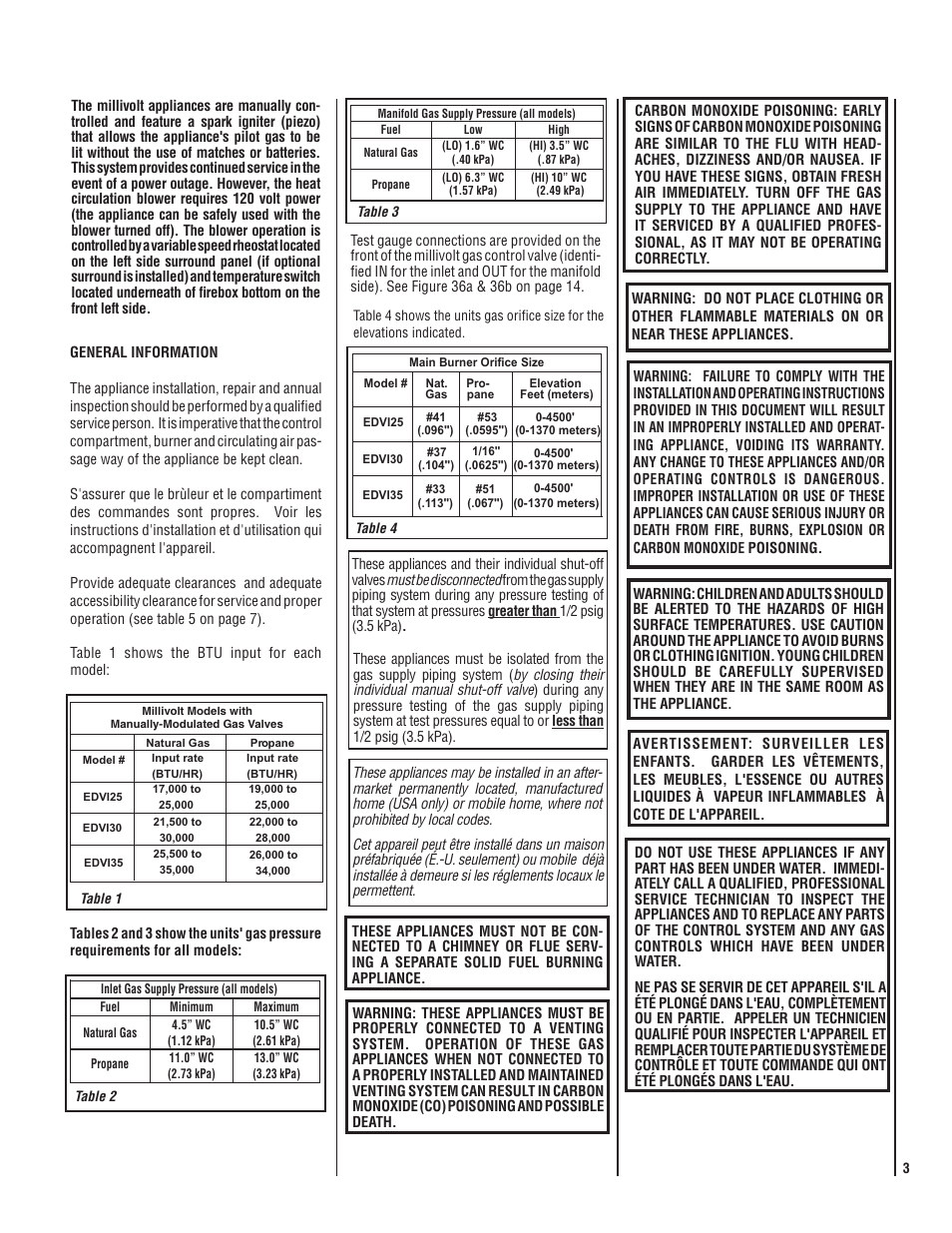 Lennox Hearth ELITE EDVI25 User Manual | Page 3 / 20