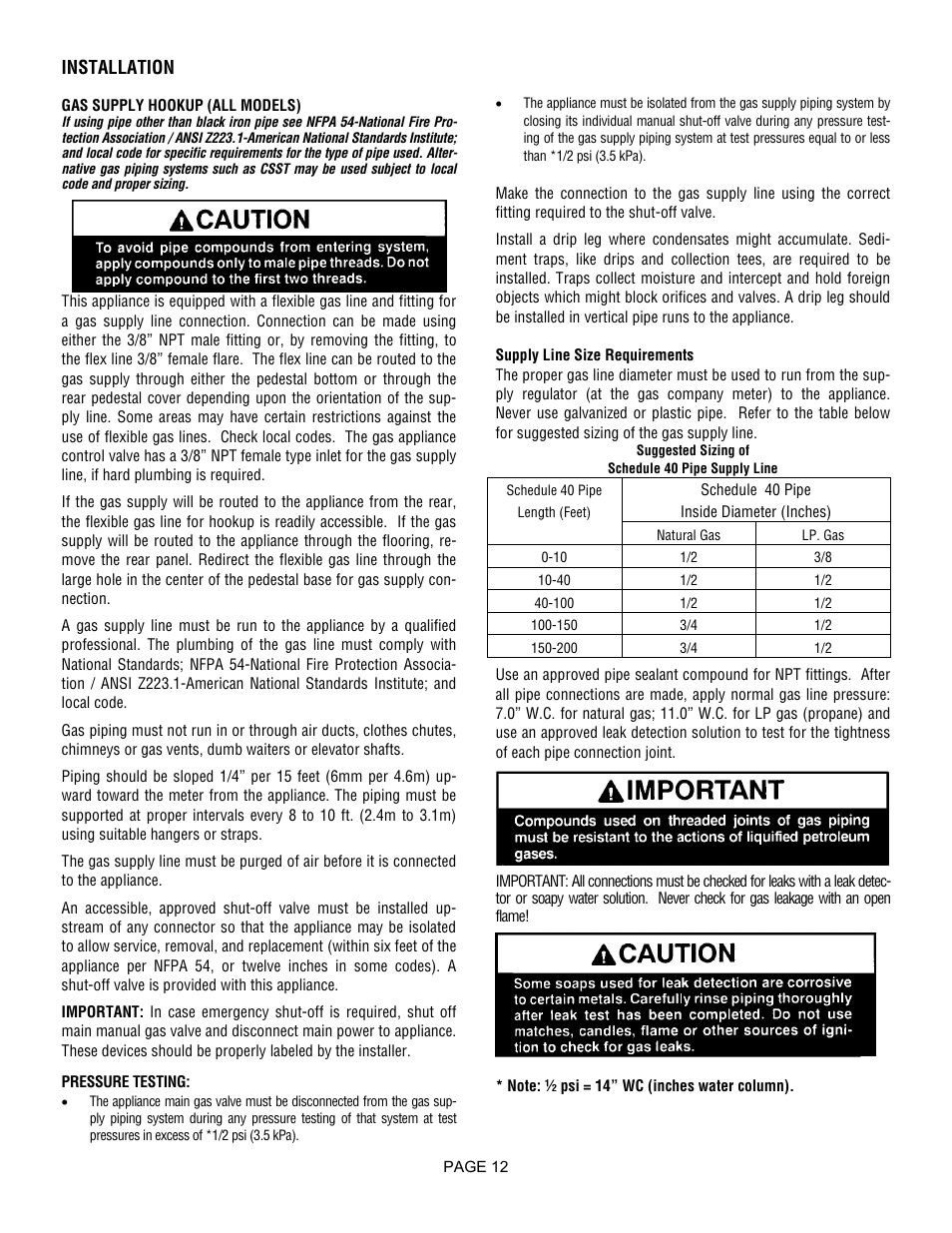 Lennox Hearth L20 BF-2 User Manual | Page 12 / 32