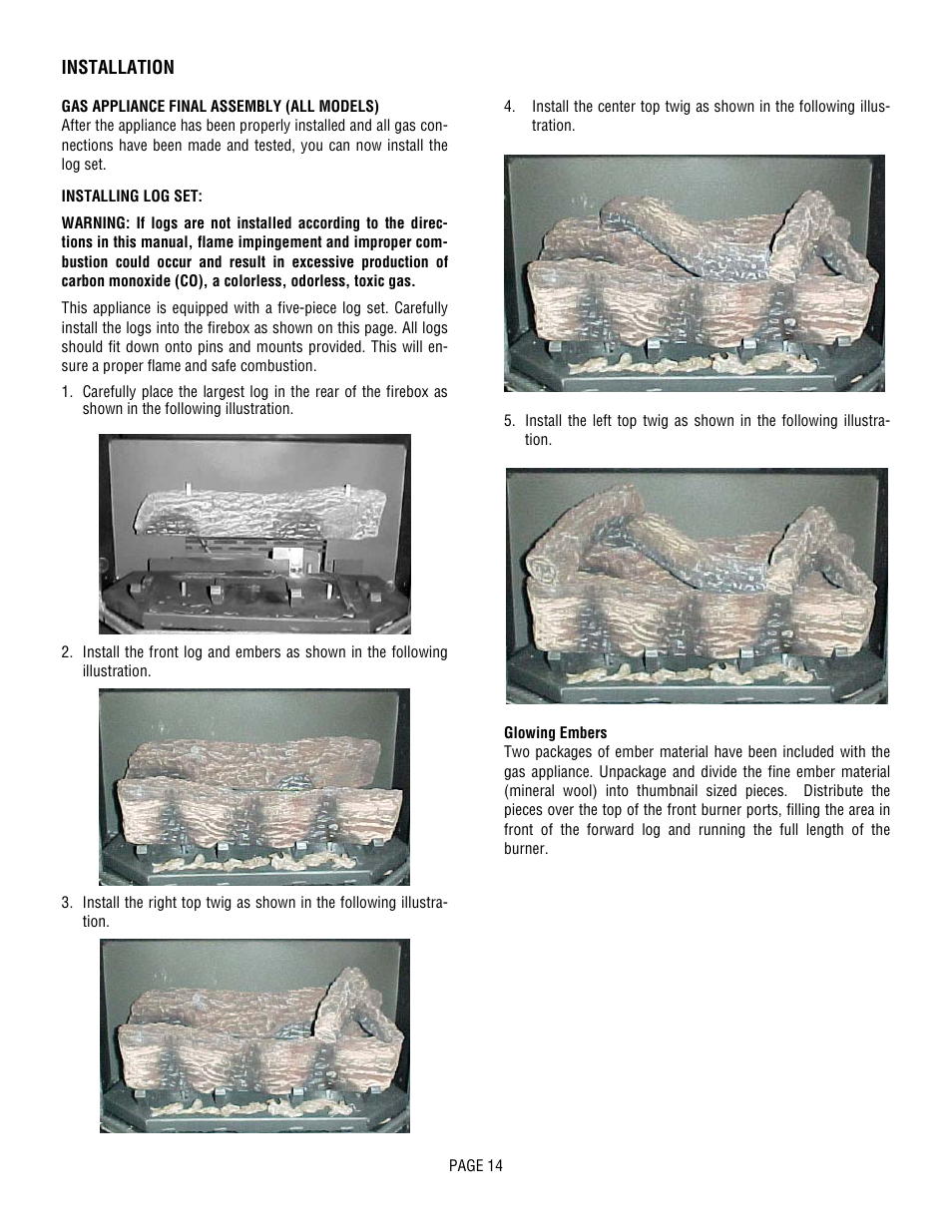 Lennox Hearth L20 BF-2 User Manual | Page 14 / 32
