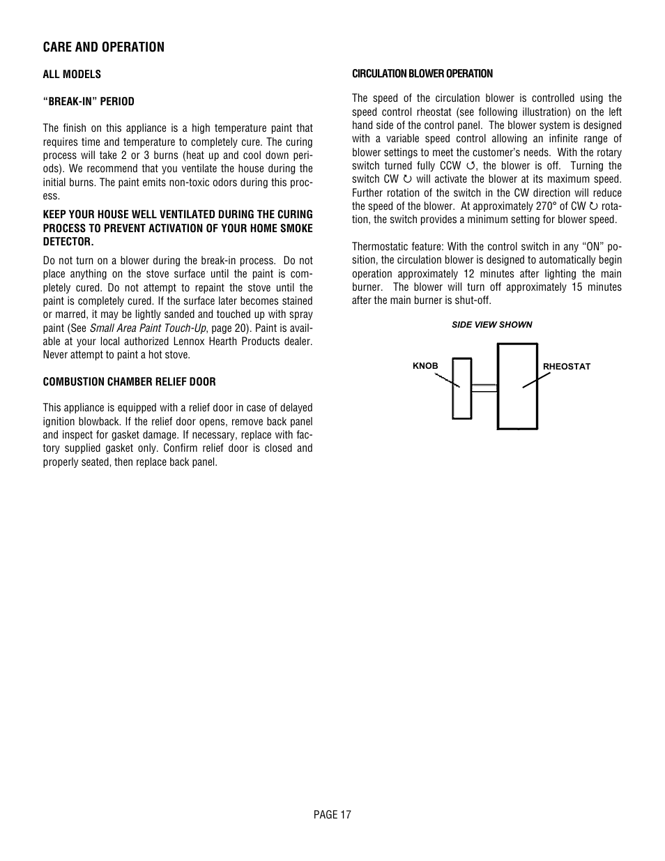 Lennox Hearth L20 BF-2 User Manual | Page 17 / 32