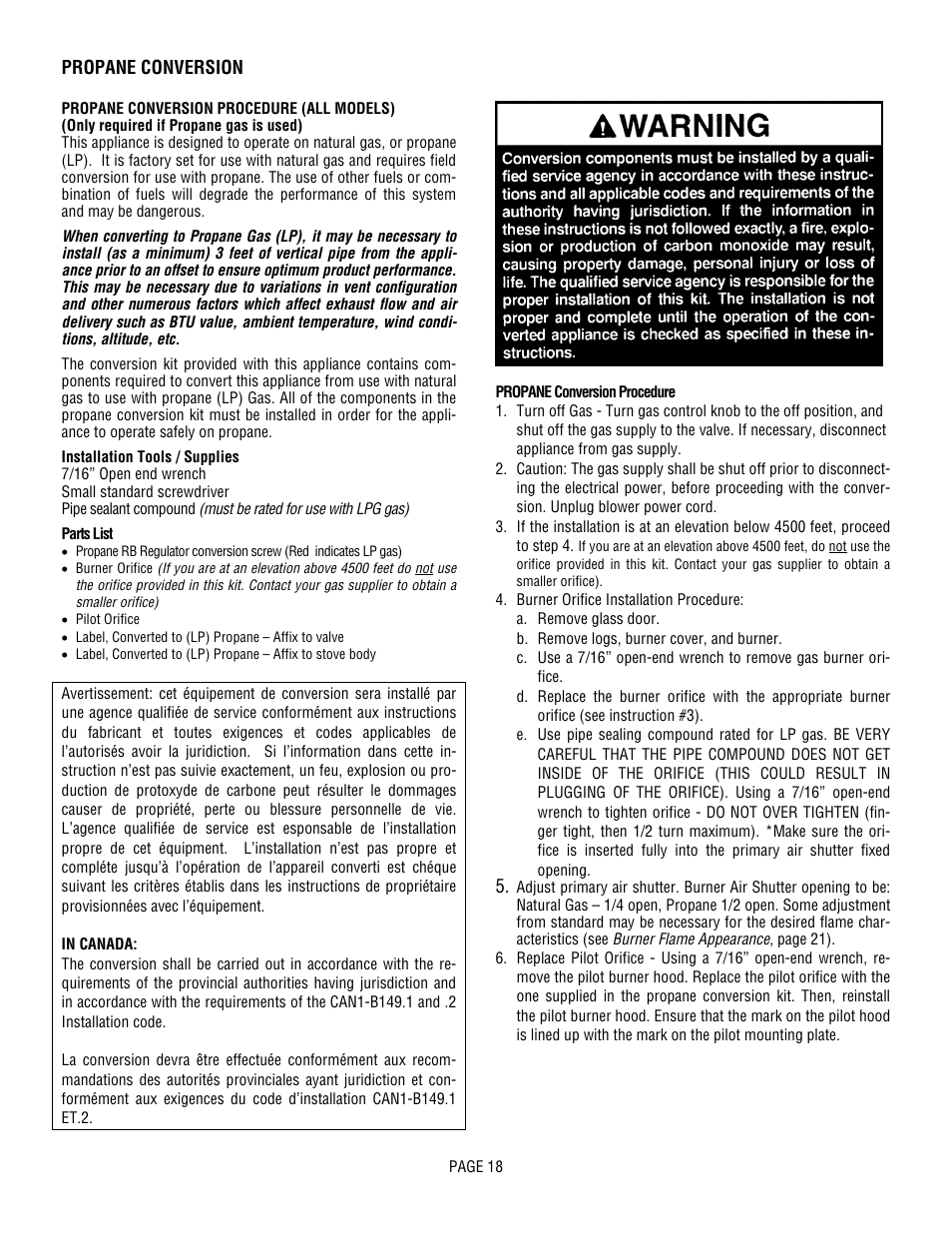 Lennox Hearth L20 BF-2 User Manual | Page 18 / 32