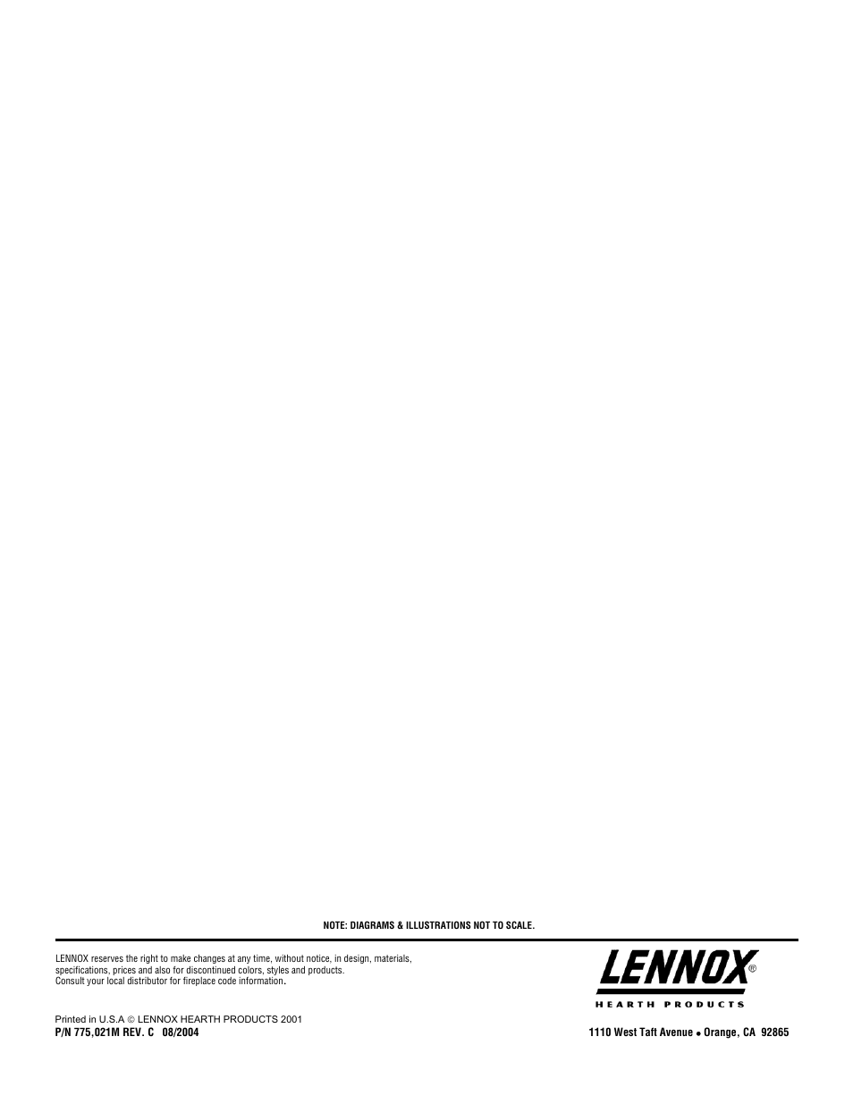 Lennox Hearth L20 BF-2 User Manual | Page 32 / 32