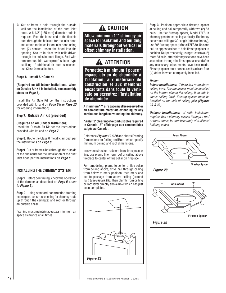 Caution, Attention | Lennox Hearth MERIT PLUS MP-36OD User Manual | Page 12 / 24