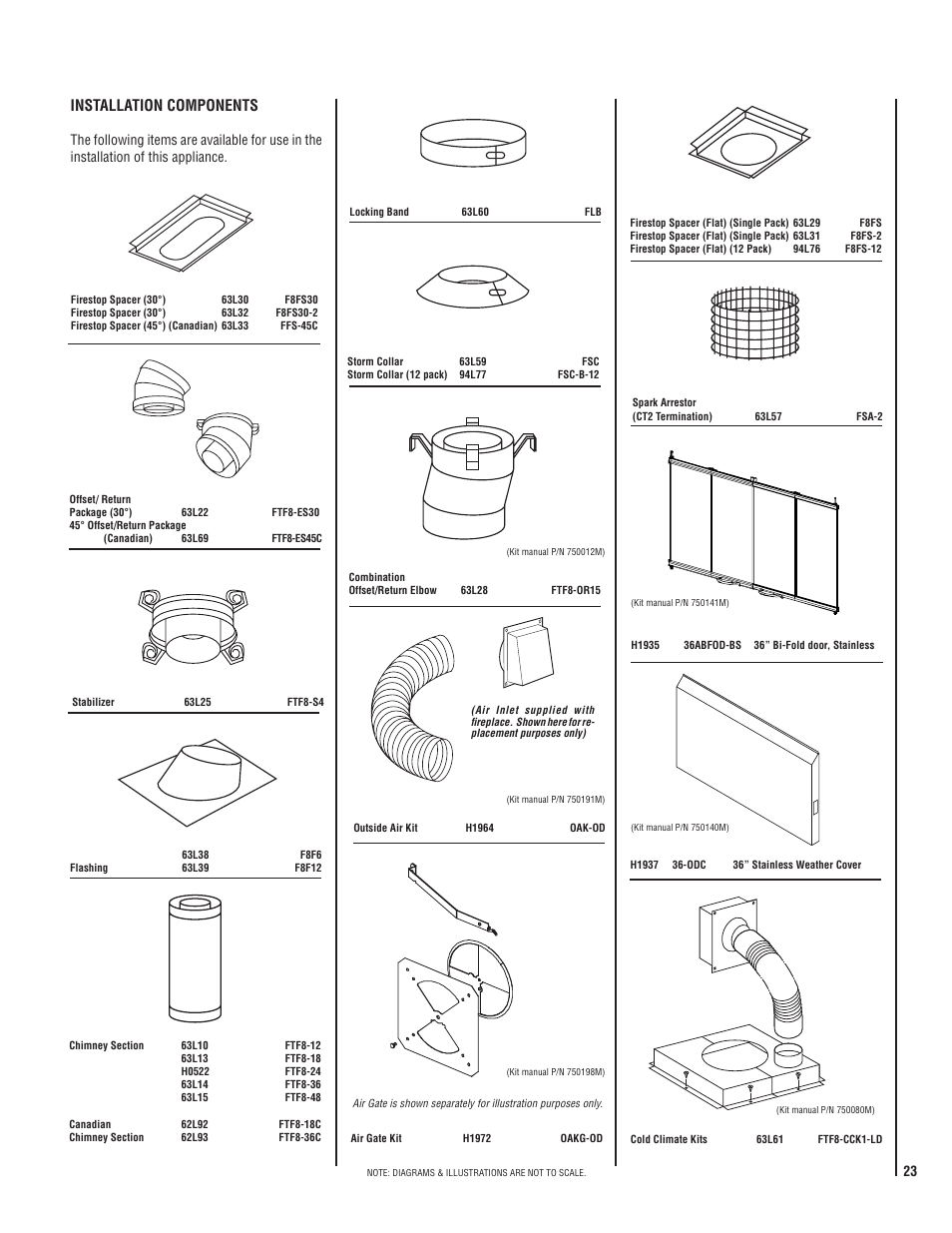 Installation components | Lennox Hearth MERIT PLUS MP-36OD User Manual | Page 23 / 24