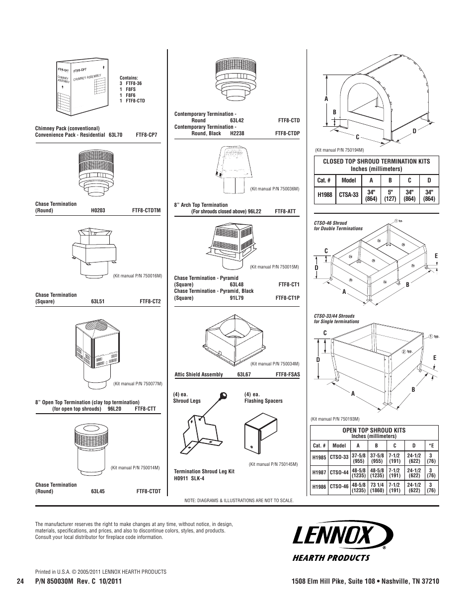 Lennox Hearth MERIT PLUS MP-36OD User Manual | Page 24 / 24