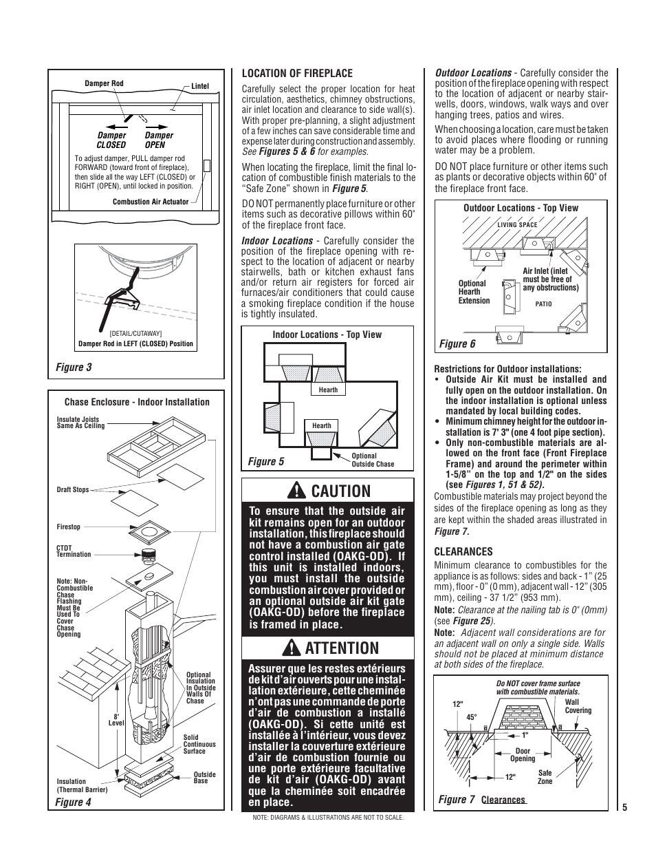 Caution, Attention | Lennox Hearth MERIT PLUS MP-36OD User Manual | Page 5 / 24