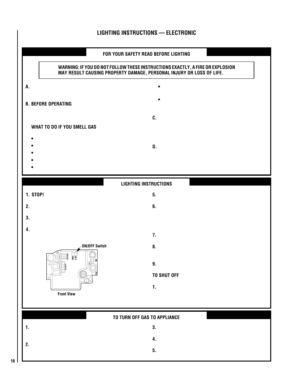 Lighting instructions — electronic | Lennox Hearth ELITE EBSTPM-2 User Manual | Page 16 / 24