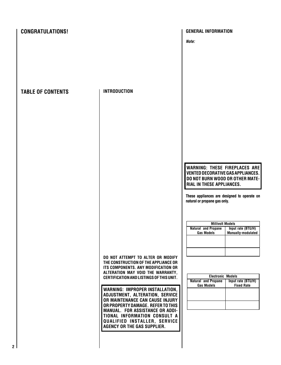 Lennox Hearth ELITE EBSTPM-2 User Manual | Page 2 / 24