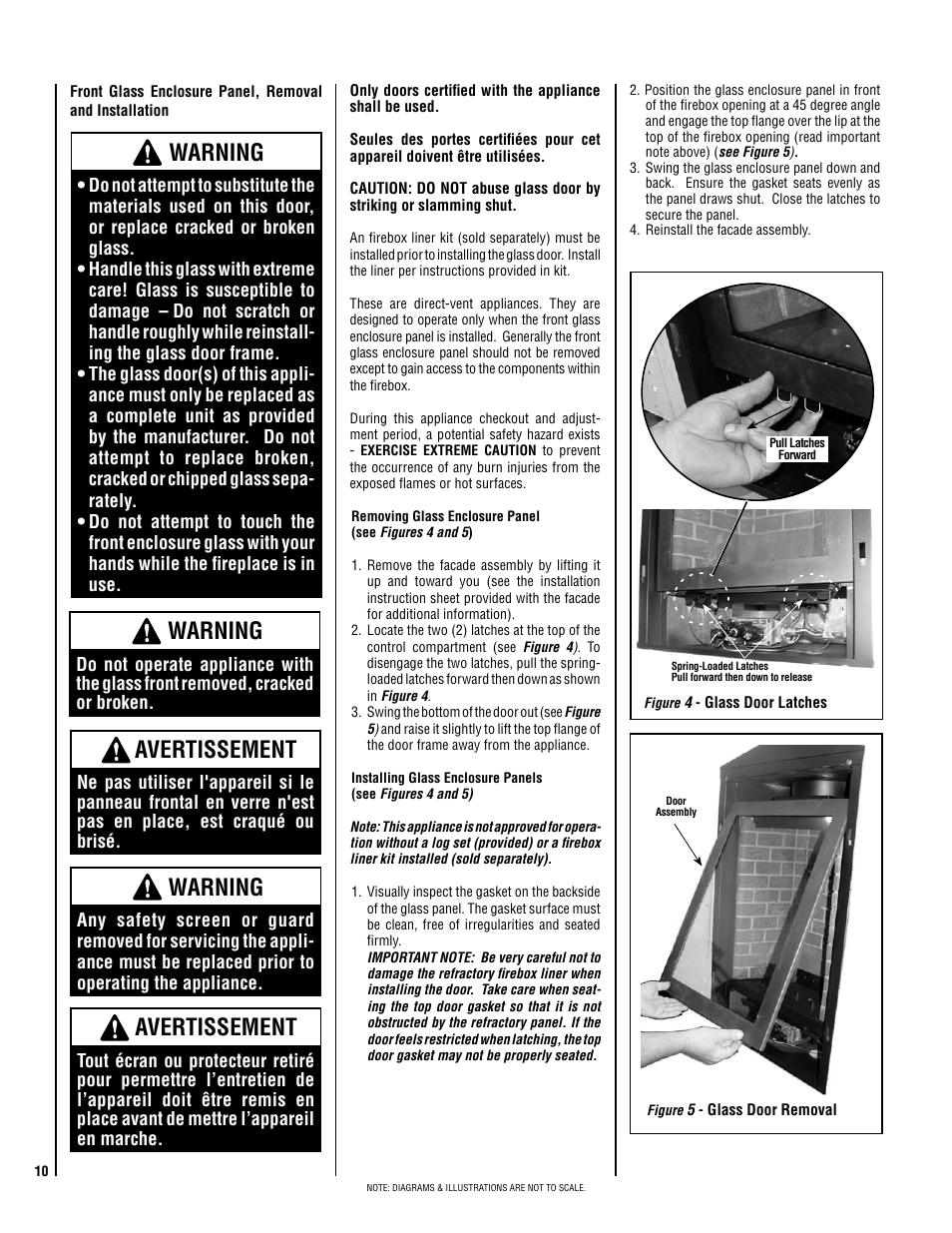 Warning, Avertissement | Lennox Hearth ADAGIO-EN User Manual | Page 10 / 28