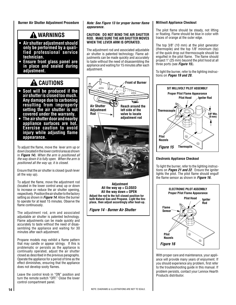 Warnings, Cautions | Lennox Hearth ADAGIO-EN User Manual | Page 14 / 28