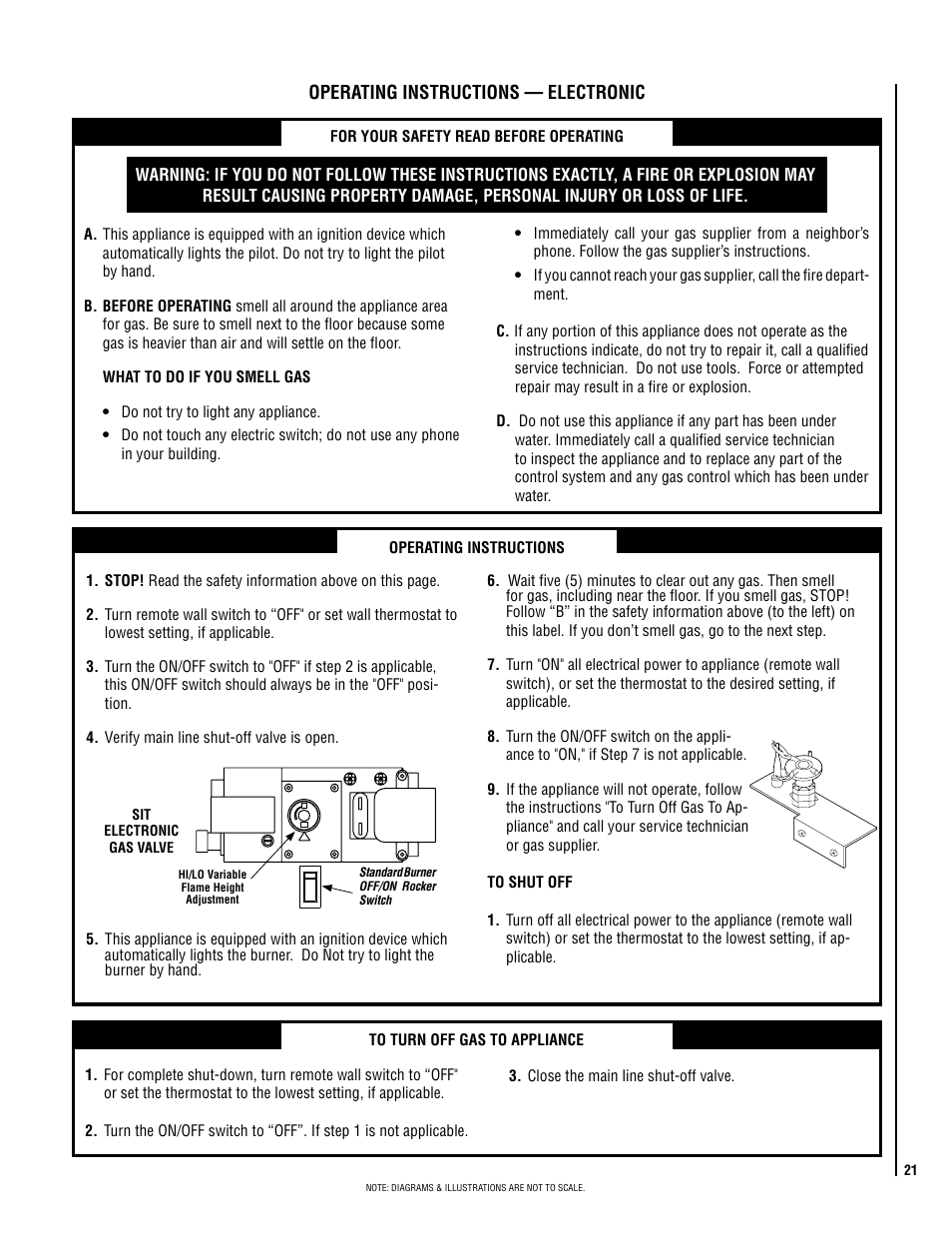 Operating instructions — electronic | Lennox Hearth ADAGIO-EN User Manual | Page 21 / 28