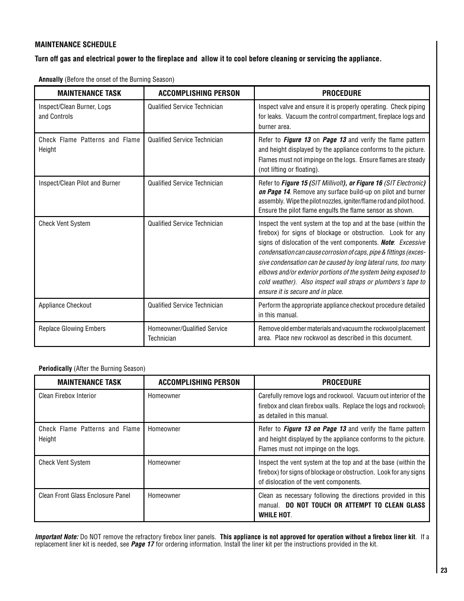 Lennox Hearth ADAGIO-EN User Manual | Page 23 / 28