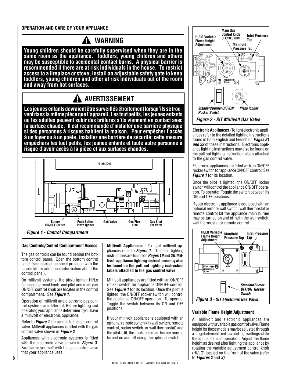 Warning, Avertissement | Lennox Hearth ADAGIO-EN User Manual | Page 8 / 28