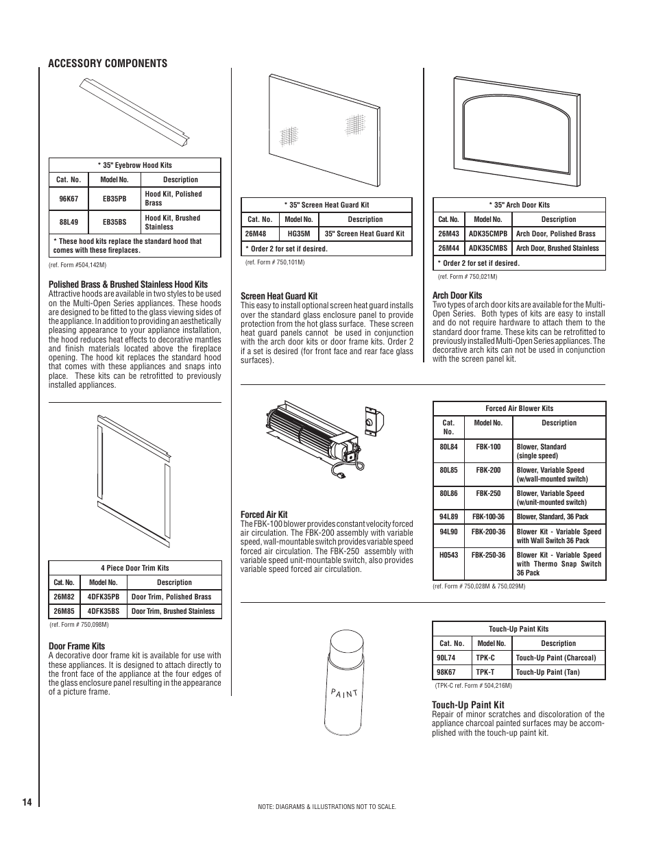 Accessory components, Touch-up paint kit | Lennox Hearth MPD35ST-NM User Manual | Page 14 / 20