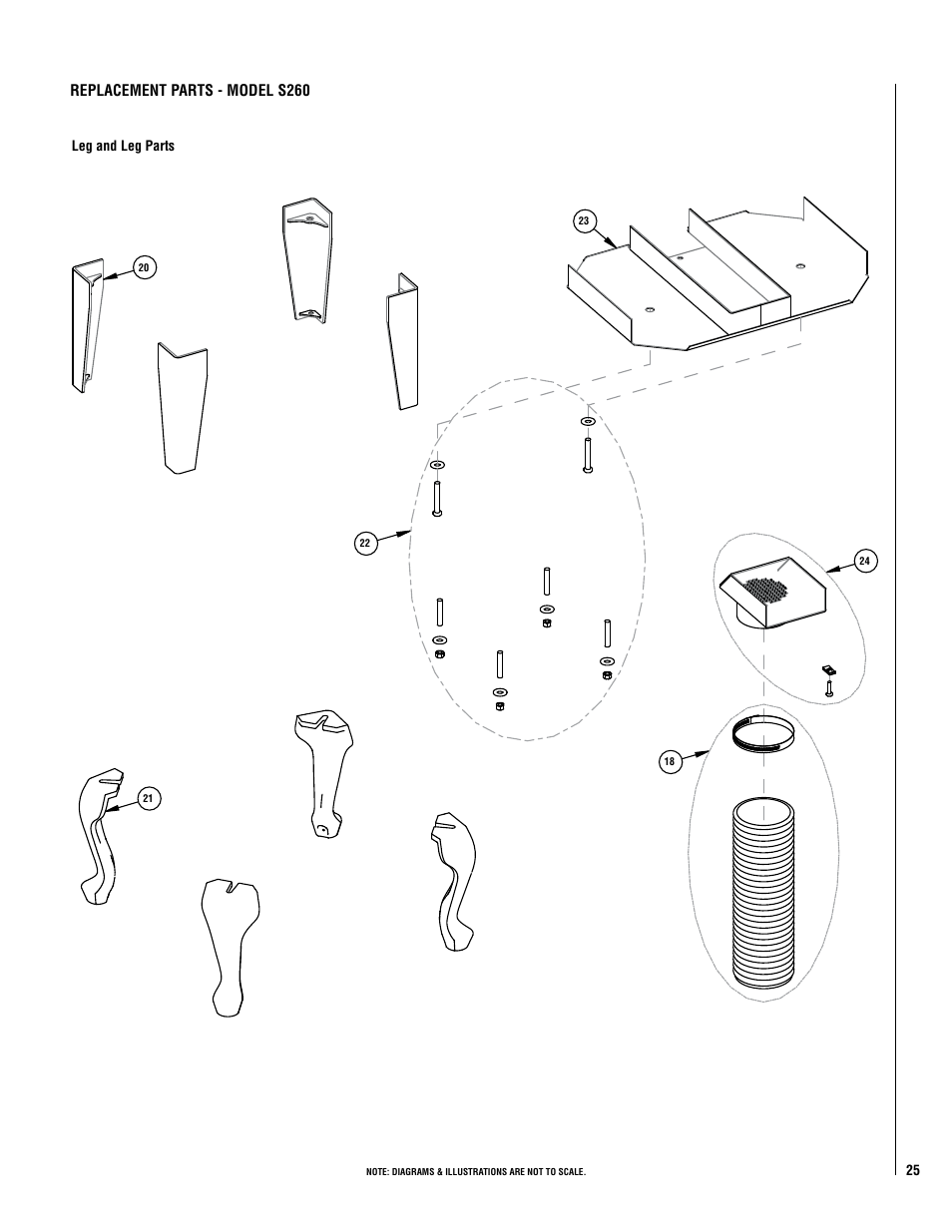 Replacement parts - model s260 | Lennox Hearth LEGACY S260 T-TOP User Manual | Page 25 / 34