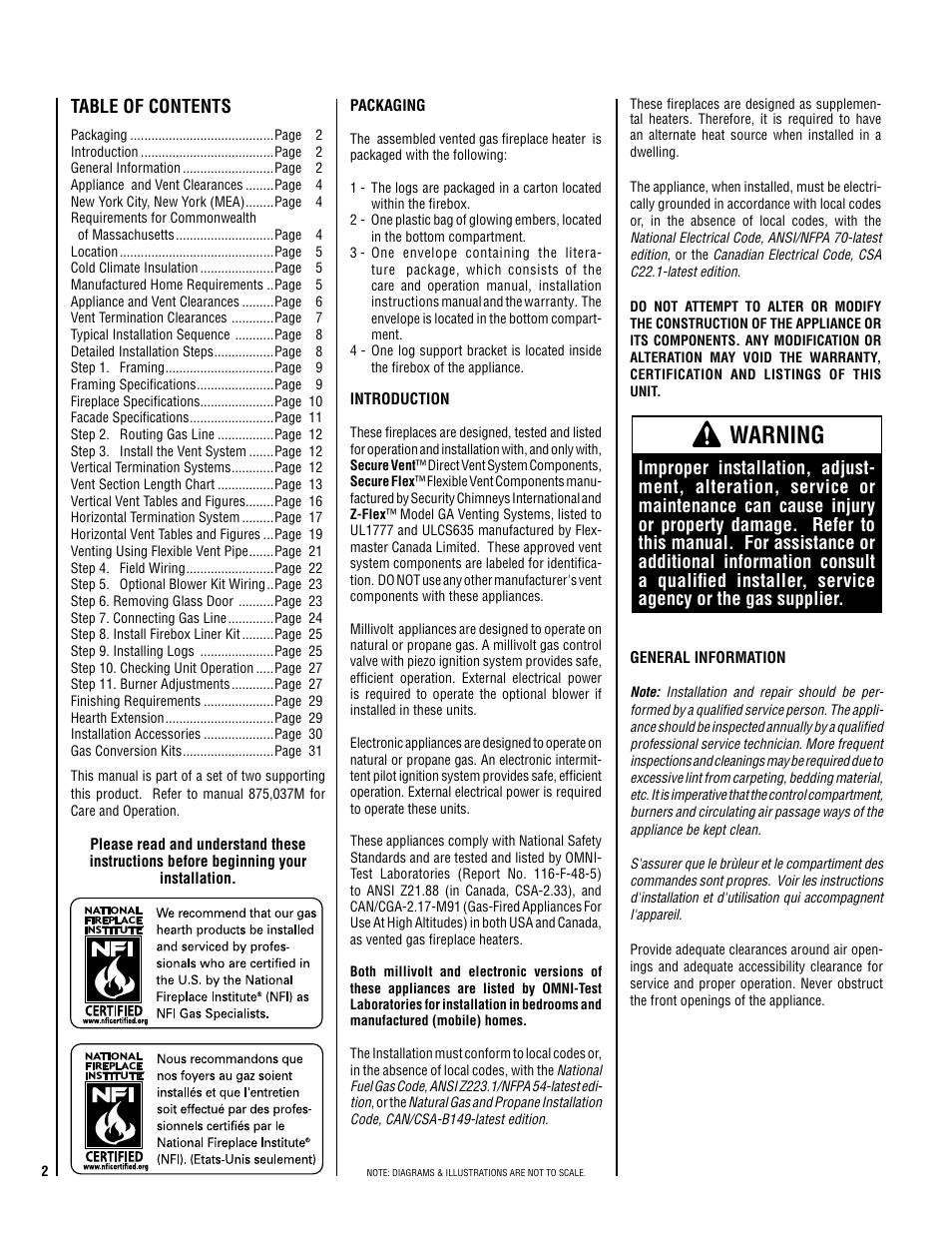 Lennox Hearth ADAGIO-MP User Manual | Page 2 / 32
