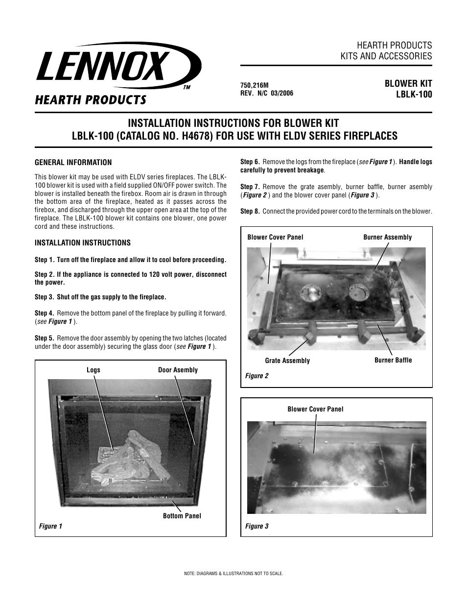 Lennox Hearth BLOWER KIT LBLK-100 User Manual | 4 pages