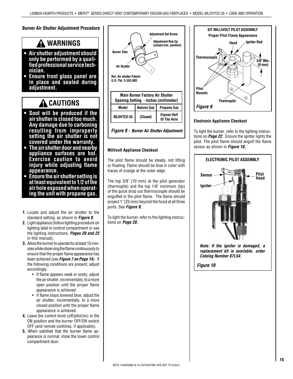 Warnings, Cautions | Lennox Hearth MLDVTCD-35NE User Manual | Page 15 / 30