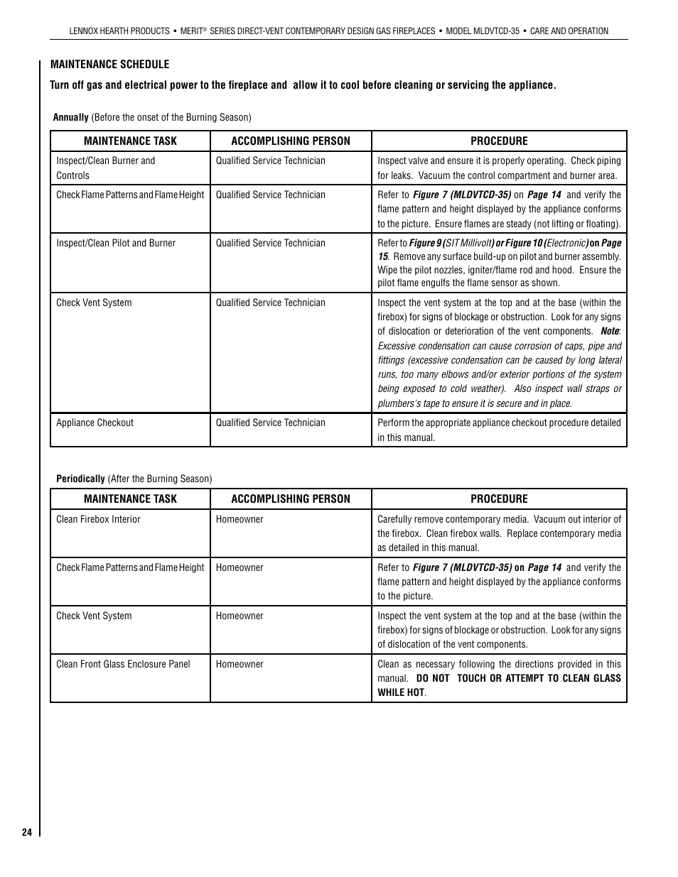 Lennox Hearth MLDVTCD-35NE User Manual | Page 24 / 30