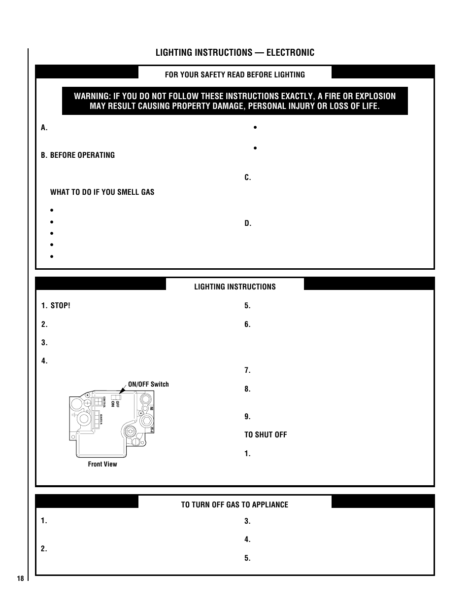 Lighting instructions — electronic | Lennox Hearth ELITE MPTSVDE User Manual | Page 18 / 24