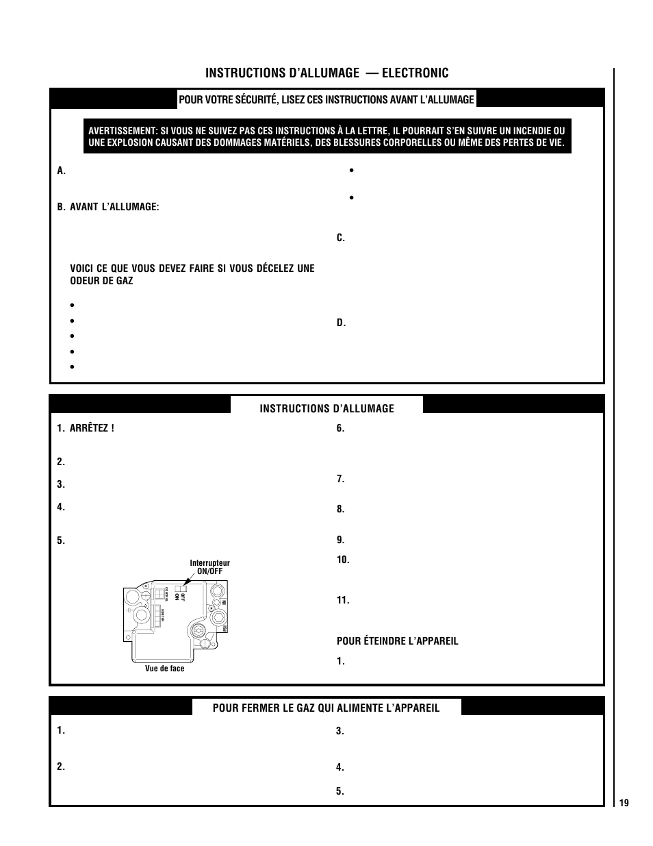 Instructions d’allumage — electronic | Lennox Hearth ELITE MPTSVDE User Manual | Page 19 / 24