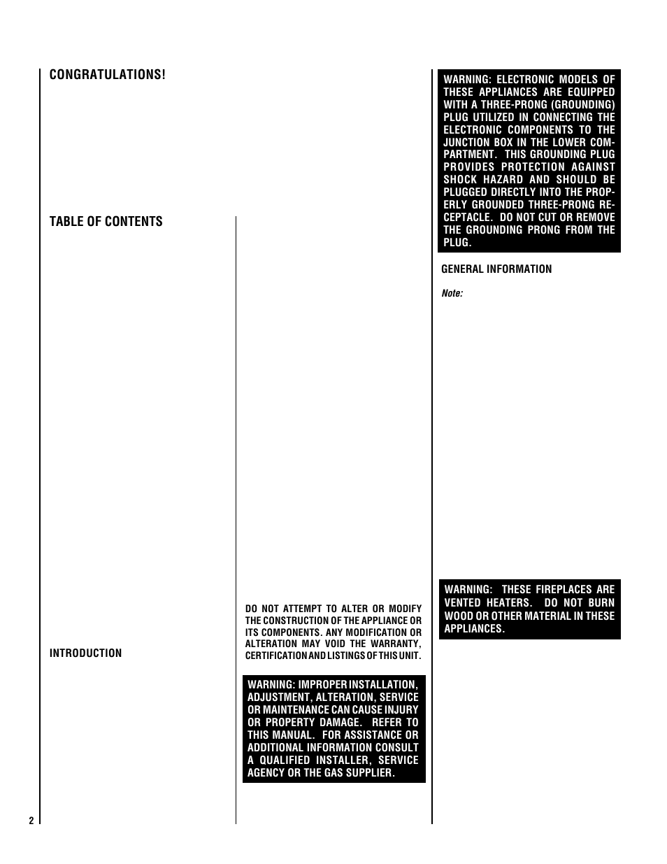 Lennox Hearth ELITE MPTSVDE User Manual | Page 2 / 24
