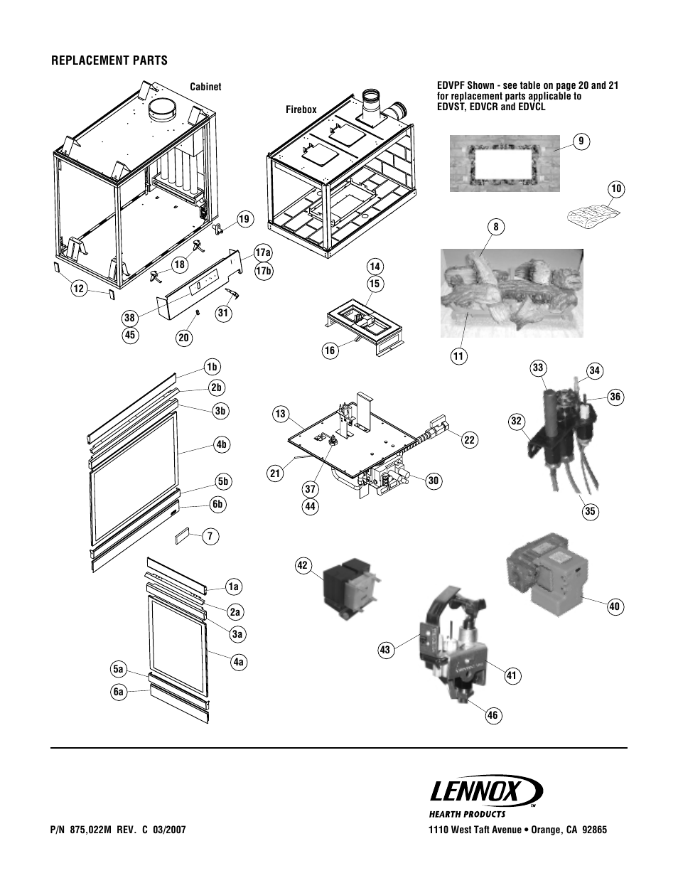 Lennox Hearth ELITE MPTSVDE User Manual | Page 24 / 24