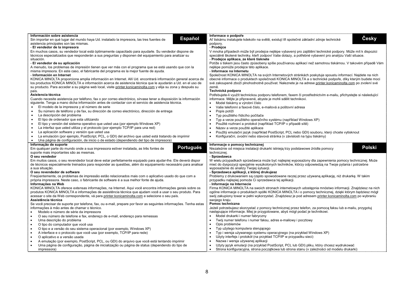 Konica Minolta Magicolor 5440 DL User Manual | Page 8 / 57