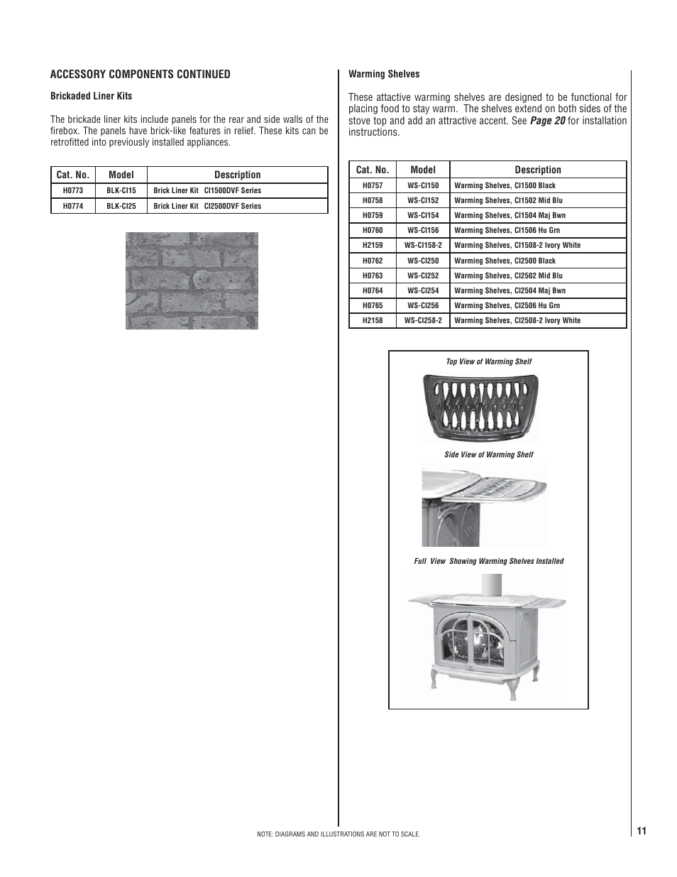 Accessory components continued | Lennox Hearth CI1500DVF User Manual | Page 11 / 20