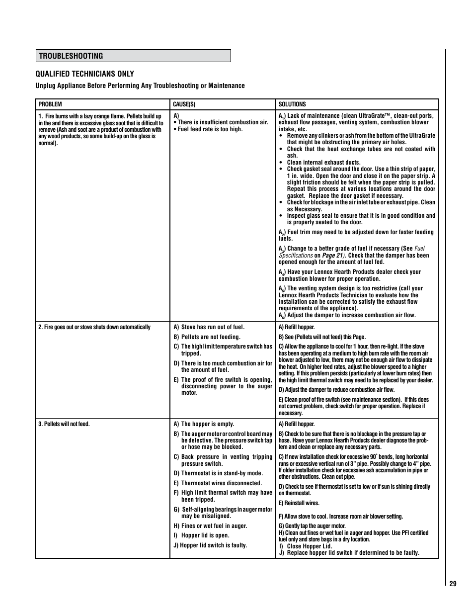 Lennox Hearth MODEL MONTAGE 32FS User Manual | Page 29 / 36