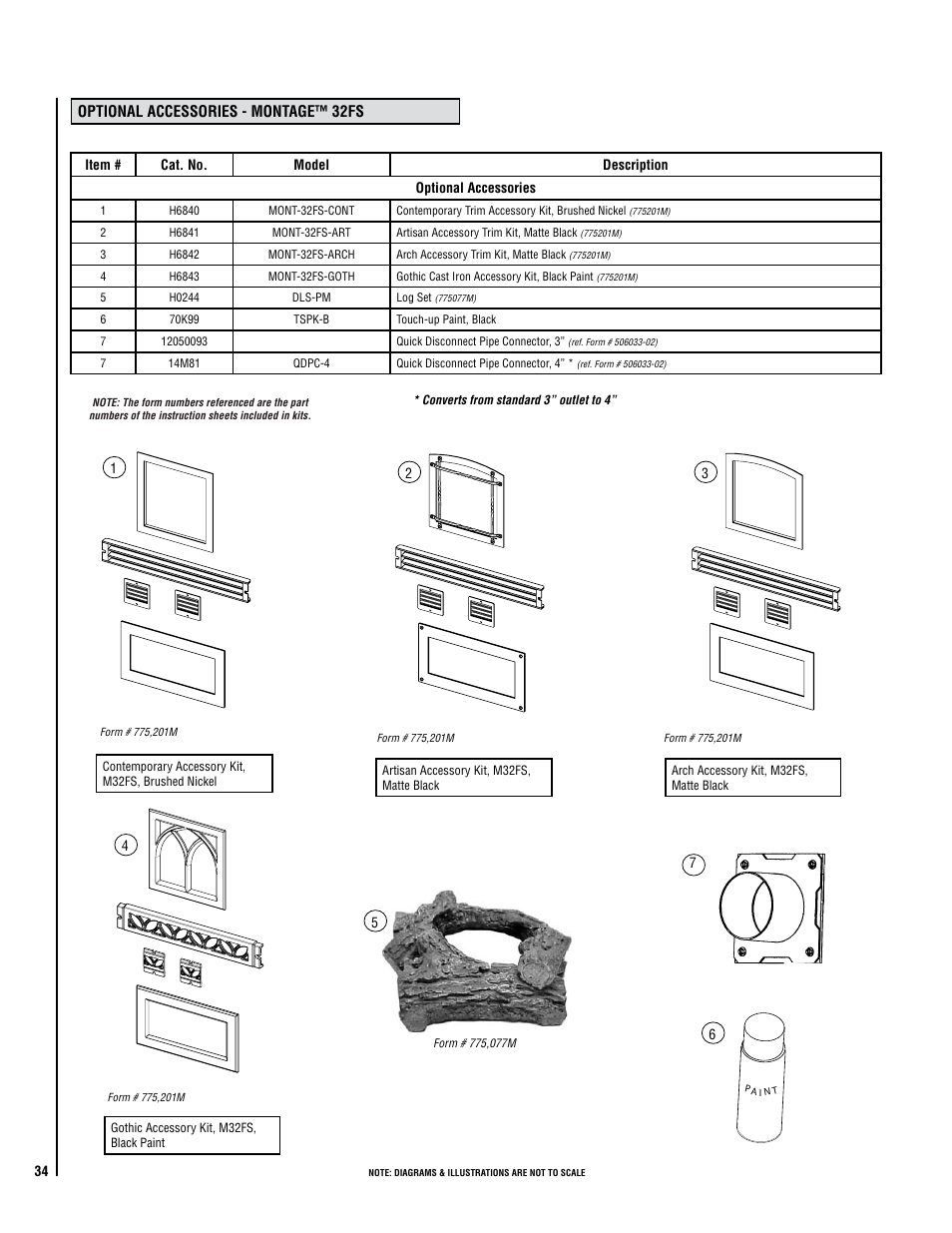 Optional accessories - montage™ 3fs | Lennox Hearth MODEL MONTAGE 32FS User Manual | Page 34 / 36