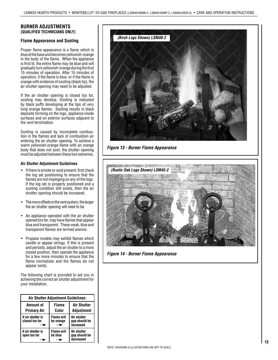 Burner adjustments | Lennox Hearth 875027M User Manual | Page 13 / 28