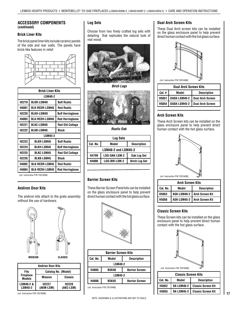 Accessory components | Lennox Hearth 875027M User Manual | Page 17 / 28