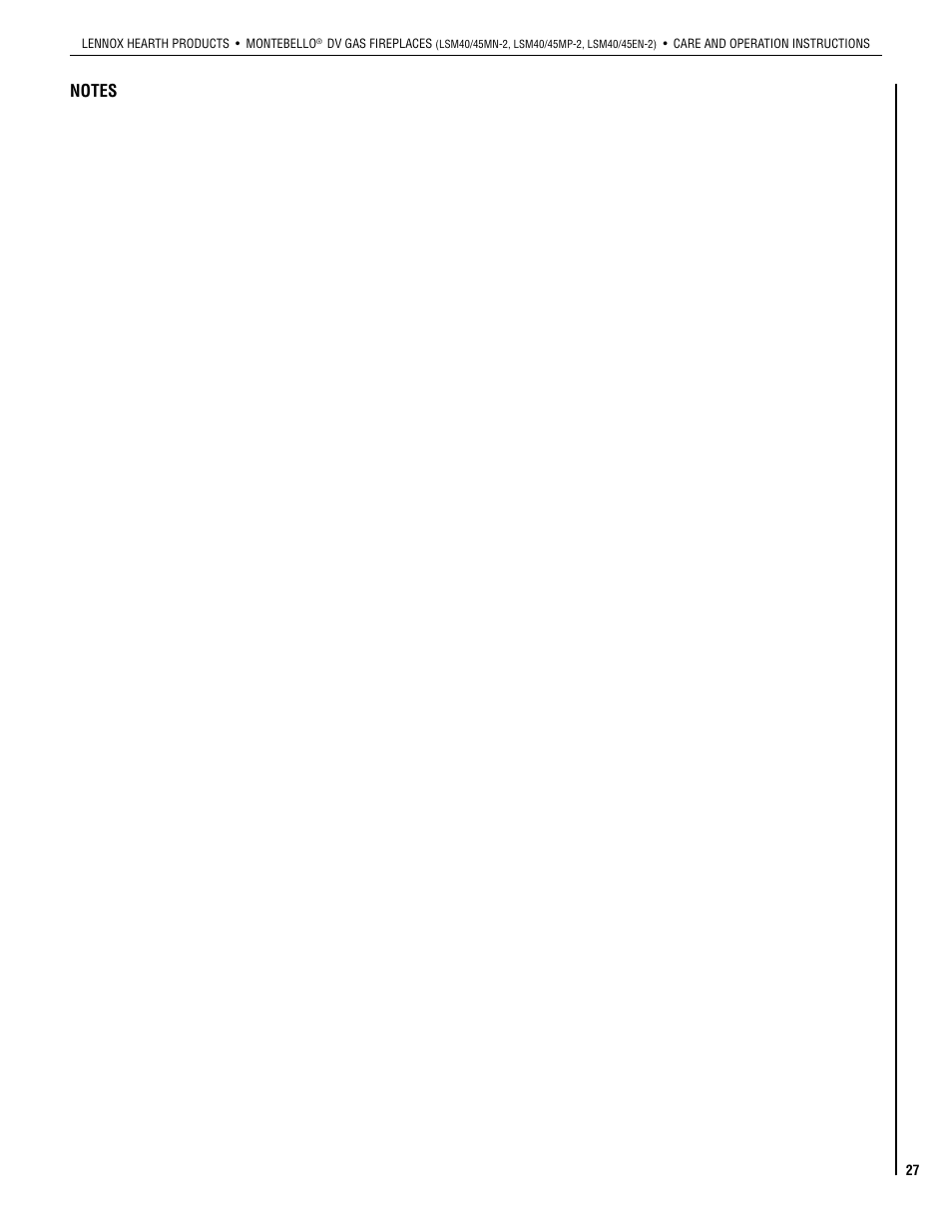 Lennox Hearth 875027M User Manual | Page 27 / 28