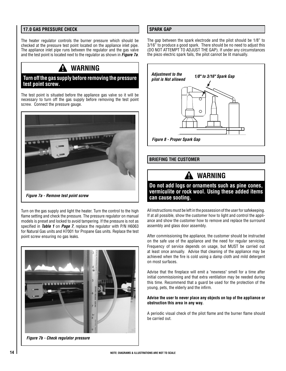 Warning | Lennox Hearth CATALYTIC VENT-FREE X-FIRES-WS-NG User Manual | Page 14 / 24