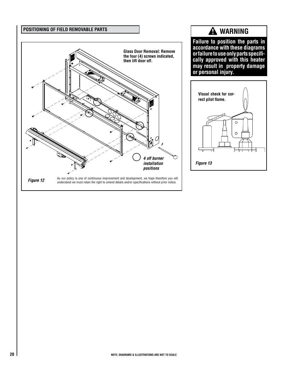 Warning | Lennox Hearth CATALYTIC VENT-FREE X-FIRES-WS-NG User Manual | Page 20 / 24