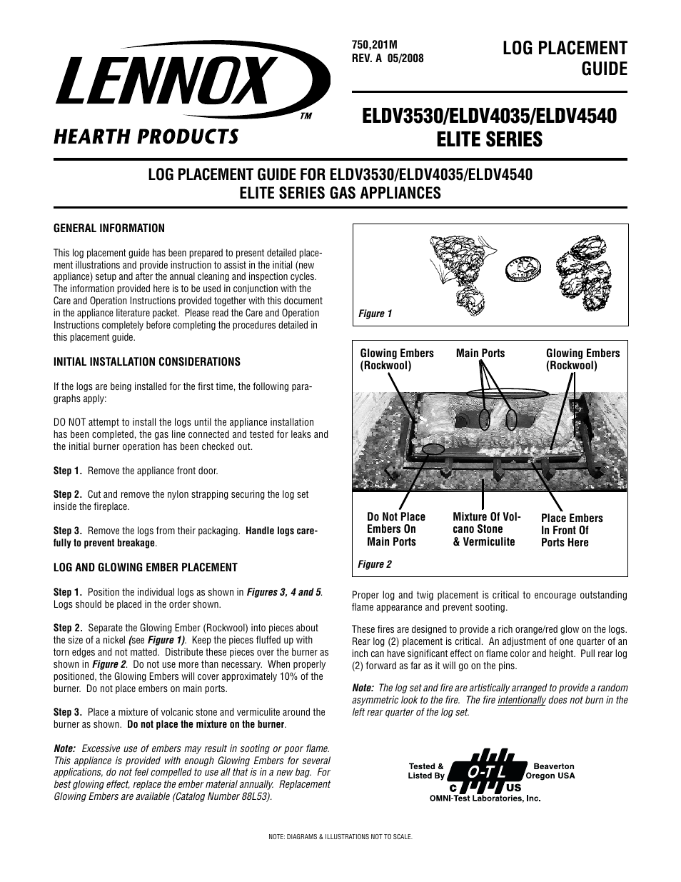 Lennox Hearth ELITE SERIES ELDV3530 User Manual | 4 pages