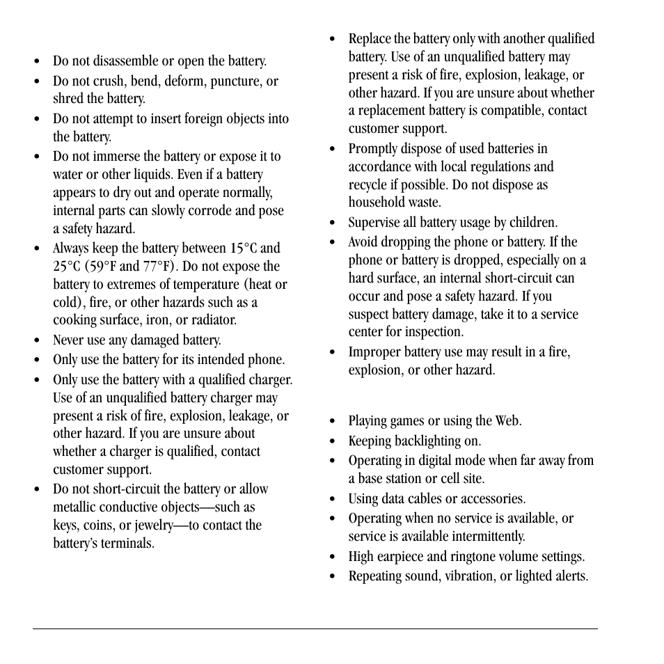 Battery safety guidelines, Common causes of battery drain | Lennox Hearth X-TC User Manual | Page 10 / 88