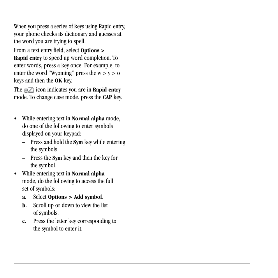 Rapid entry with qwerty keypad, Enter symbols with qwerty keypad | Lennox Hearth X-TC User Manual | Page 22 / 88