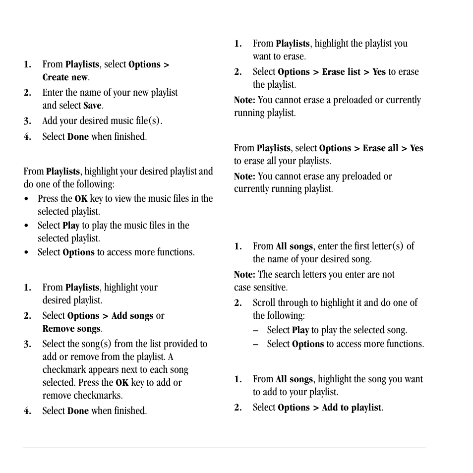 Playlists, All songs | Lennox Hearth X-TC User Manual | Page 44 / 88